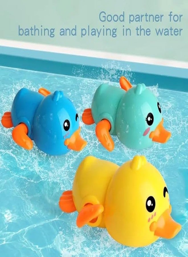 LEZOMZY Wind-Up Swimming Duck Bath Toy for Babies, Yellow, Blue and Green, Set of 3 - Image 5