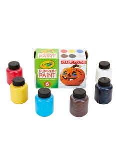 Pumpkin Paint Kit, Acrylic Paints In Classic Colors, Halloween Decorations, 6 Count