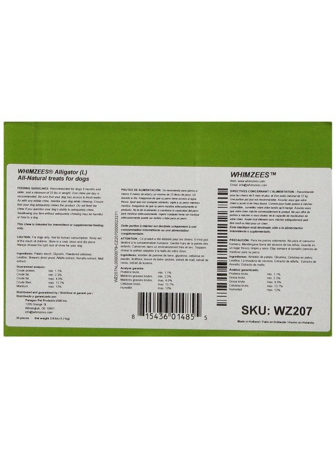 ويمزيس علكات أسنان Whimzees Paragon Alligator للكلاب الكبيرة، 30 قطعة - Image 2