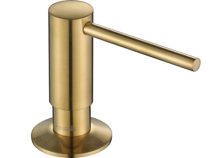 ASF026BG BUILT IN SOAP DISPENSER BRUSHED BRASS FOR KITCHEN SINK WITH SOAP BOTTLE COUNTERTOP PUMP