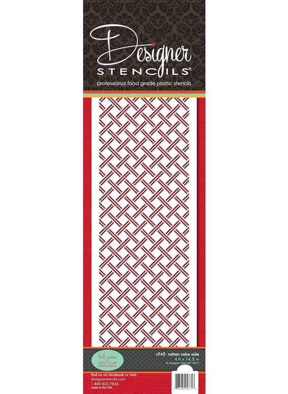 Designer Stencils 4 Inch Rattan Cake Stencil by Designer Stencils  - Image 1