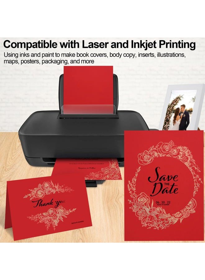 Joyberg Red Cardstock 8.5 x 11, 230gsm Cover Cardstock Paper, 85 Lb Heavy Card Stock for Printer, Card Stock Paper for Invitations, Scrapbooking, Crafts, Diy Cards, Decoration, Drawing (30 Sheets) - Image 4