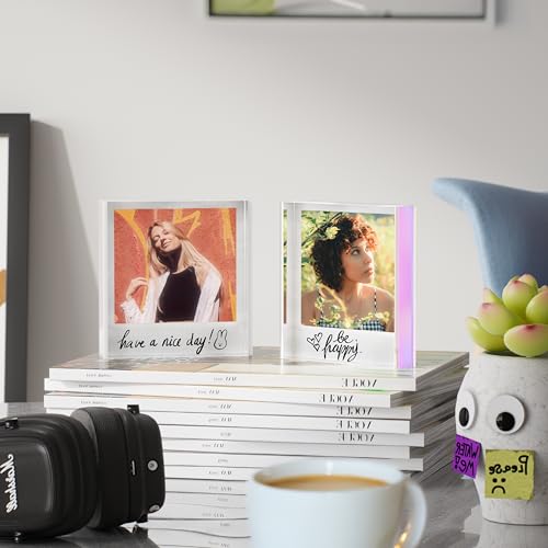 WINKINE Polaroid Frame for Polaroid i-Type/600/SX-70/Square Films, 4.2” x 3.5” Acrylic Picture Frame for Films, Instax Frames for Pictures, Instax Photo Frame for Countertops and Tabletops - Image 4