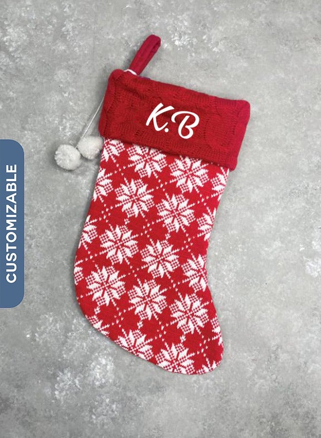 Share the Love Customised Red Christmas Stocking with Fluffy Top - Perfect for Candy, Small Gifts, and Festive Decoration - Image 2