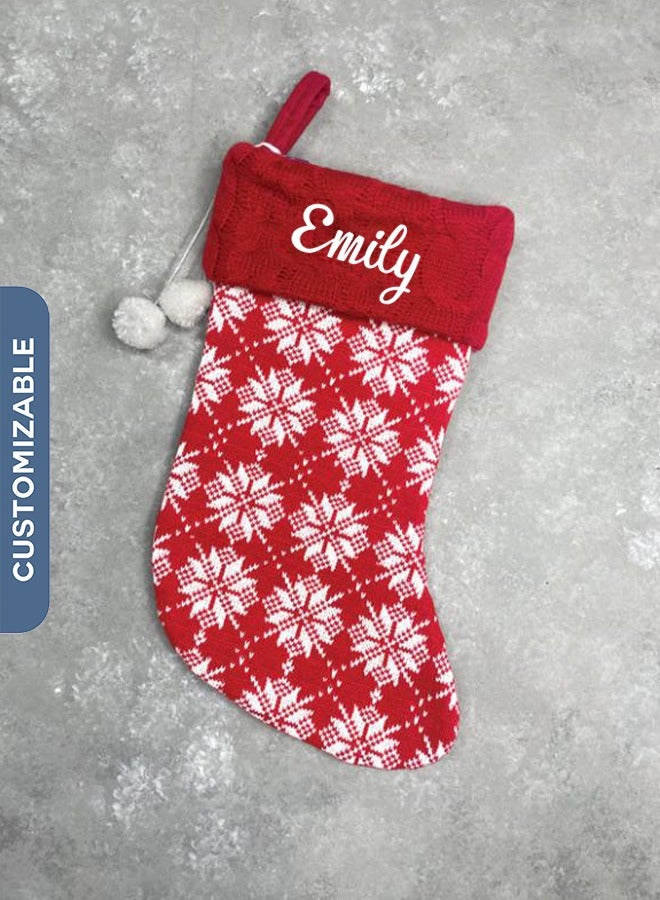 Share the Love Customised Red Christmas Stocking with Fluffy Top - Perfect for Candy, Small Gifts, and Festive Decoration - Image 3