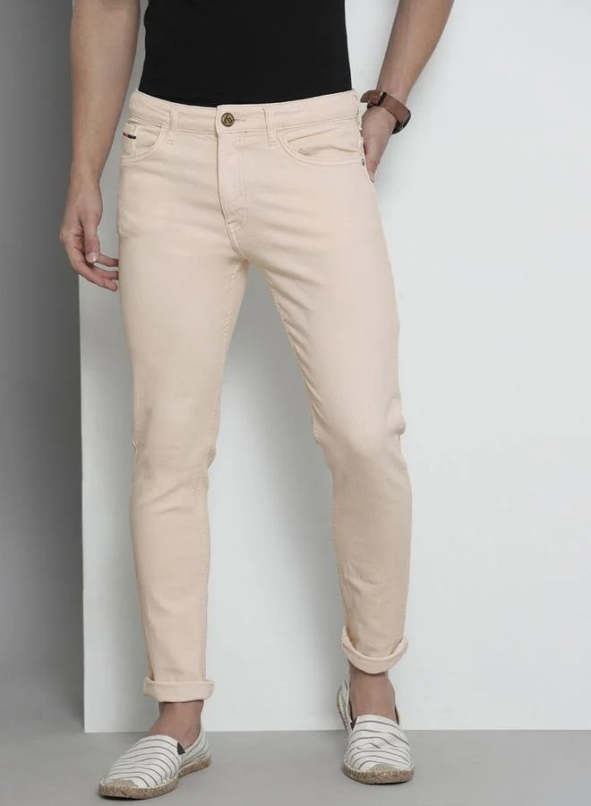 The Indian Garage Co The Indian Garage Co Men Beige Mid Rise Slim Fit Solid Jeans