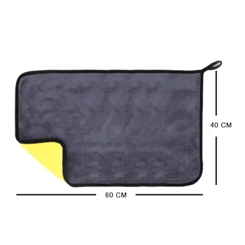 DETACHI Dual Sided Microfiber Cloth for Car/Bike (1pc - 40x60 cm, 1000 GSM),Thick Lint & Streak-Free Multipurpose Cloths | Absorbent Extra Thick Plush Towel for Cleaning, Washing & Drying-Dual Colour - Image 4