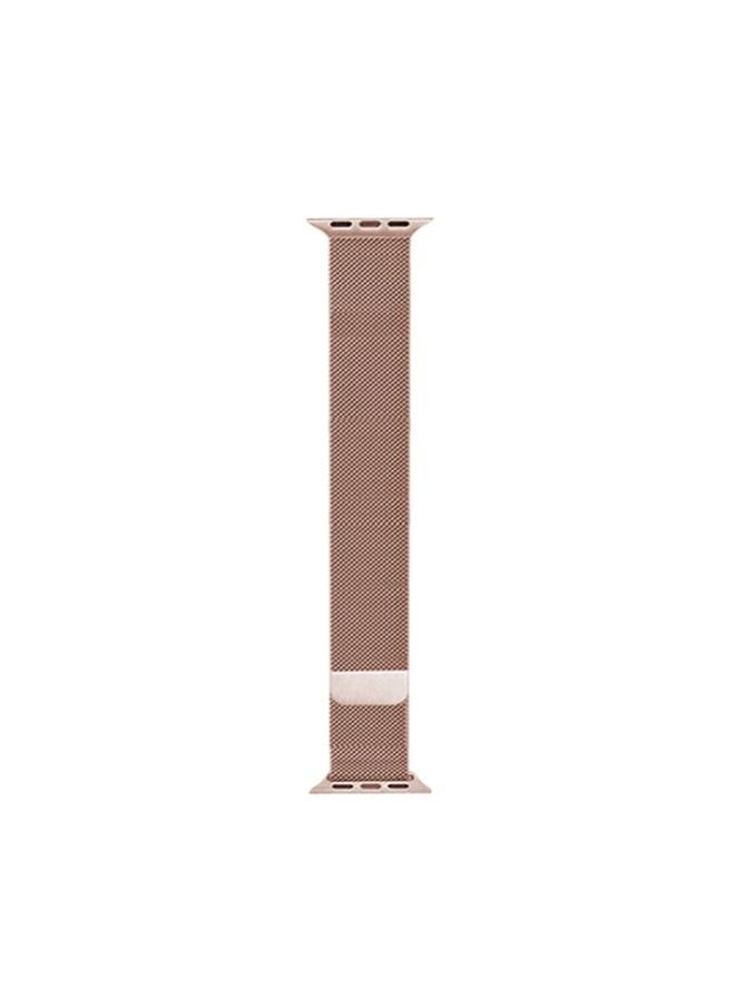 Generic - Replacement Strap For Apple Watch Ultra 49mm&Watch Ultra 2 49mm / Series 9&8&7 45mm / SE 3&SE 2&6&SE&5&4 44mm / 3&2&1 42mm Mutural Milanese Stainless Steel Watch Band Rose Gold - Image 1