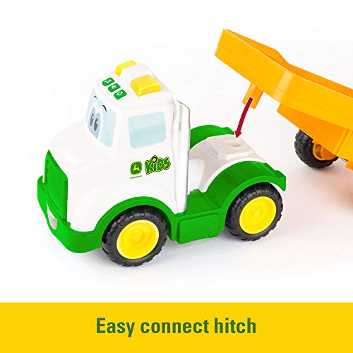 John Deere TOMY John Deere Lights & Sounds Farmin' Friends Hauling Set - Includes Toy Truck and Backhoe Tractor Toy for Indoor and Outdoor Play - Preschool Toys Ages 18 Months and Up - Image 3