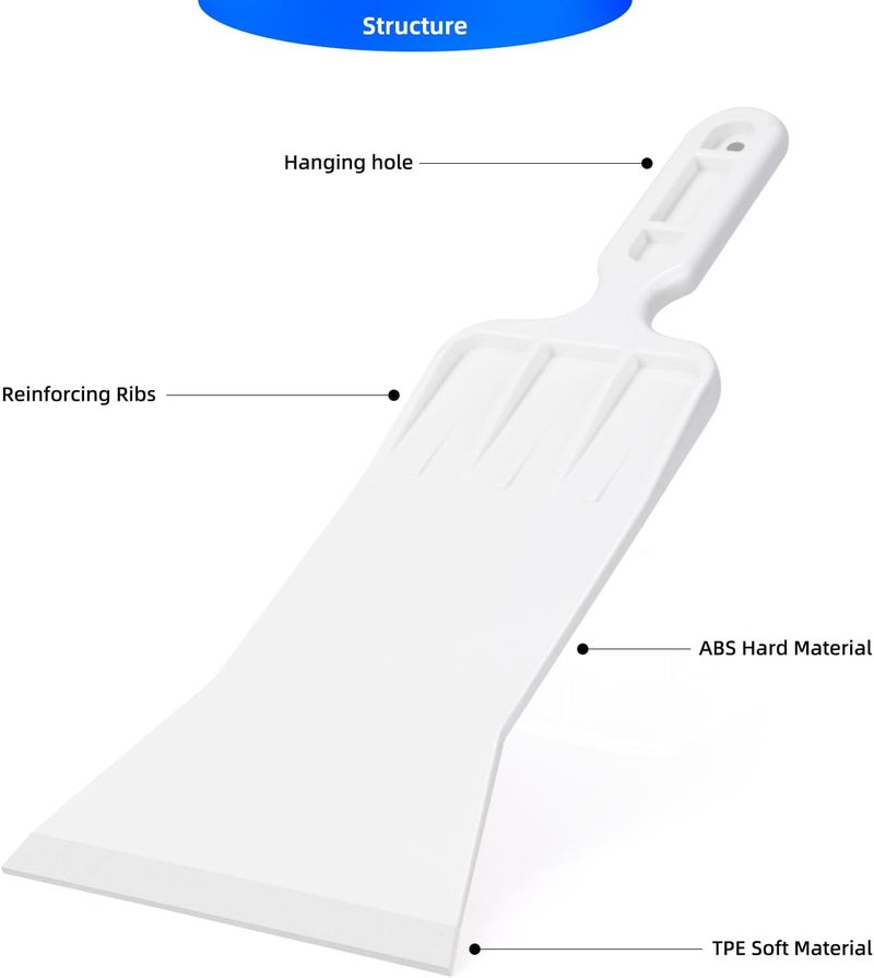 Ehdis Bulldozer Squeegee Flat Glass Window Film Bulldozer Tint Tools Car Front Windows Rear Glass Windshield Snow Frost Ice Removal Tool for Cars Trucks Window - Image 3