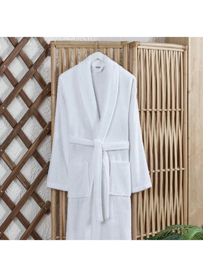 Nadav Bathrobe – Premium 100% Cotton – Turkish Made – White – 1 Piece – Size XL - Image 3