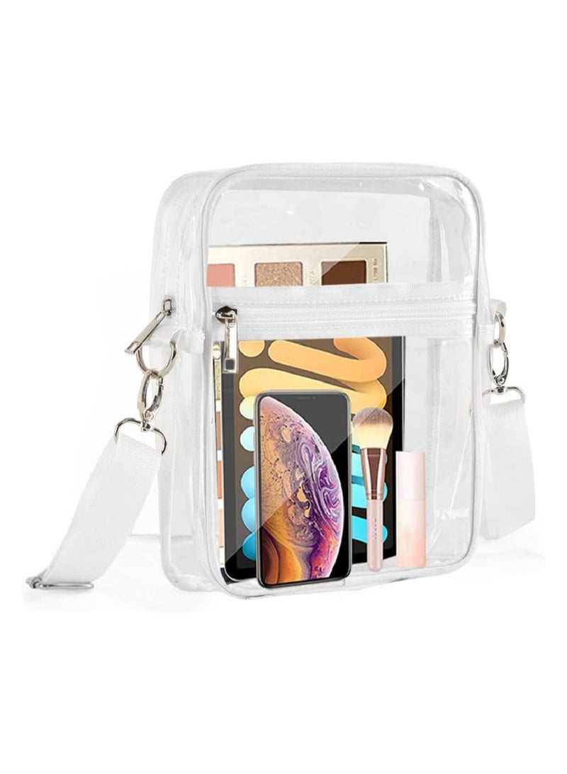 KASTWAVE Clear Bag Stadium Approved, PVC Clear Purse Crossbody with Removable and Adjustable Shoulder Strap for Sports Concert Event - Image 1