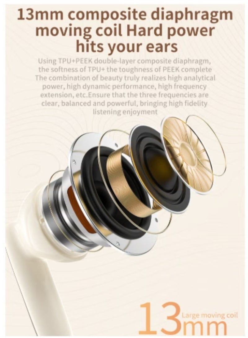 True Wireless Earbuds, In-Ear Bluetooth 5.4 Headphones 4-Mics ENC Clear Call, Bluetooth Earbuds Touch Control 40 Playtime, IPX6 Waterproof TWS, Light-Weight Earphones