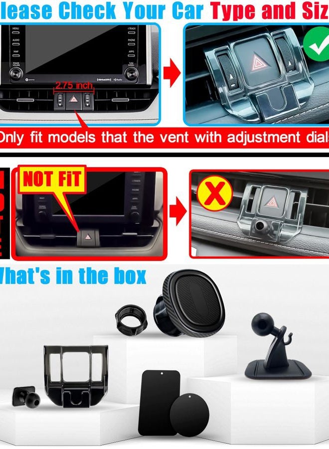Mengfly Car Phone Holder, Air Vent Magnetic Stand Mount for Toyota RAV4 (2023 to 2019 Premium XLE, Adventure, TRD Off-Road, Limited, Hybrid XSE, Prime XSE), with Adjustment Wheel (Not Fit XLE, LE, SE) - Image 2