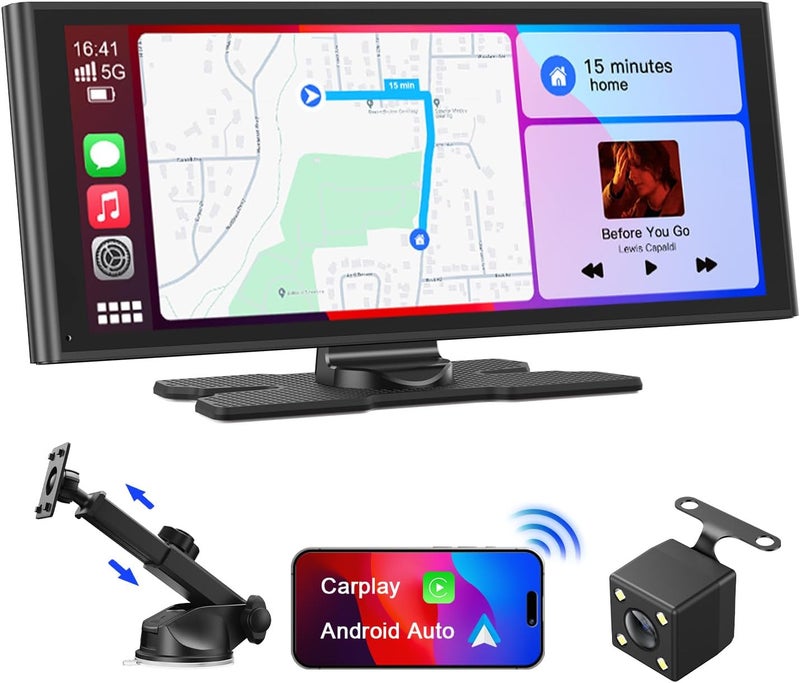 Avylet 10.26" HD IPS Portable Screen Display with Wireless CarPlay and Android Auto - Image 1