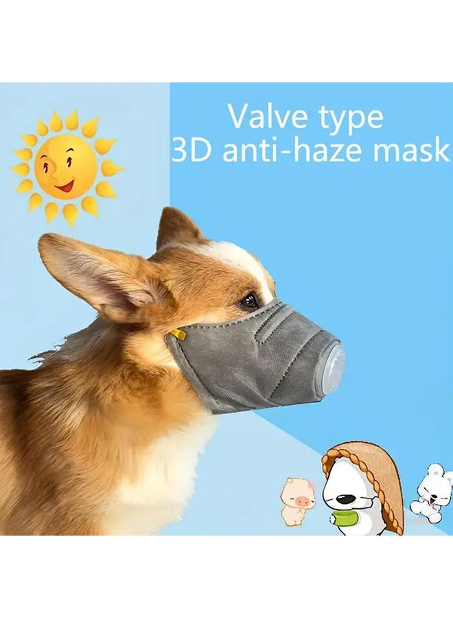 Blue Small Adjustable Reusable Dog Face Mask Breathable Polyester Anti Pollution Dust - Image 2
