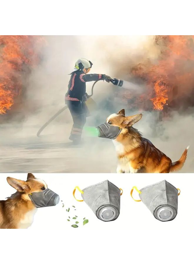 Blue Small Adjustable Reusable Dog Face Mask Breathable Polyester Anti Pollution Dust - Image 4