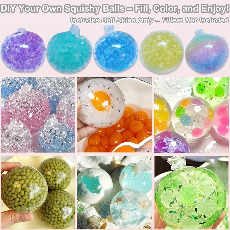 WEBUEP 15pcs DIY Stress Ball Kit â€“ Blank Skins with Air Pump & Expander Tool for Making Pressure Balls, Make Your Own Fidget Pressure Balls for Adults (15Transparent) - Image 4