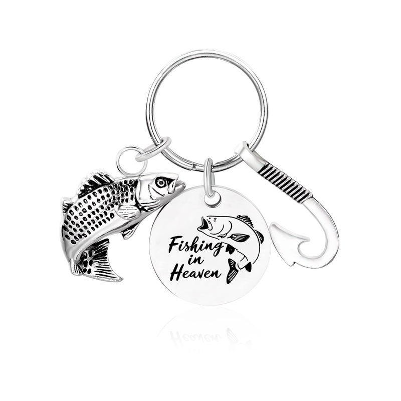 Fishing in Heaven Cremation Urn Keychain Fish Memory Key Tag Fish Urn Memorial KeychainAshes Keychain Cremation Jewelry Silver