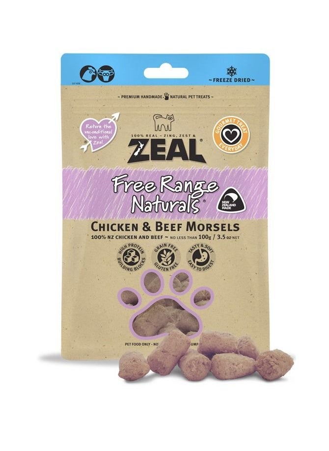 zeal - Dried Chicken And Beef Morsels Cat Treats 100g - Image 1
