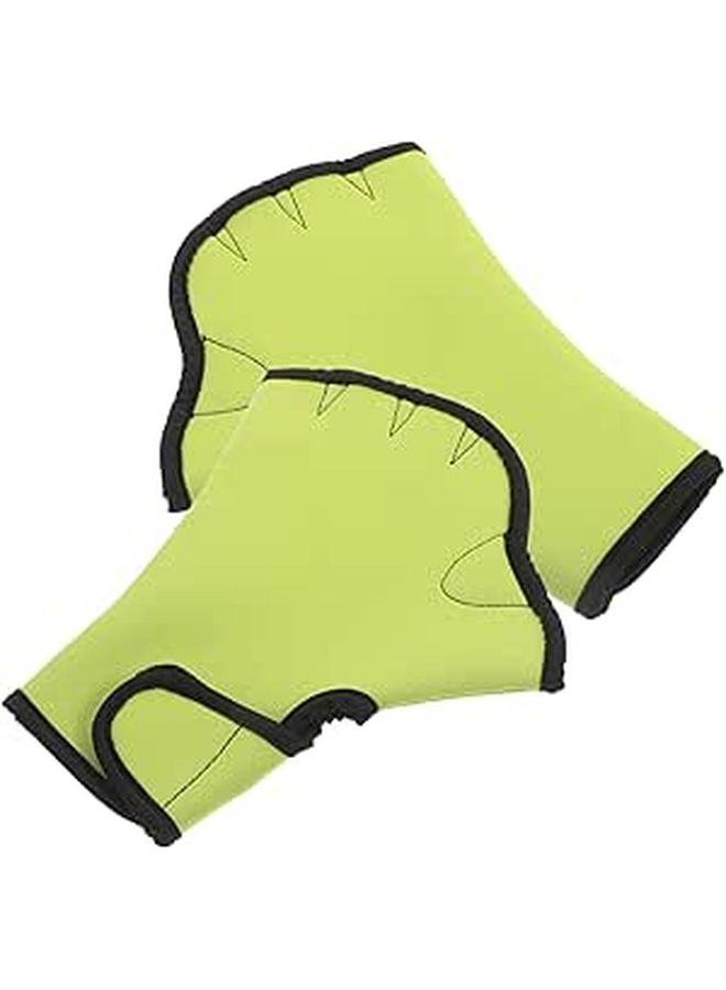 Large Green Neoprene Swimming Hand Paddle Gloves for Snorkeling Scuba Diving and Aquatic Fitness Training - Image 1