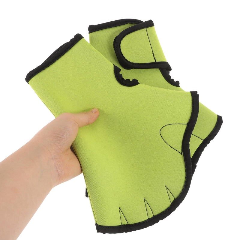 Large Green Neoprene Swimming Hand Paddle Gloves for Snorkeling Scuba Diving and Aquatic Fitness Training - Image 5
