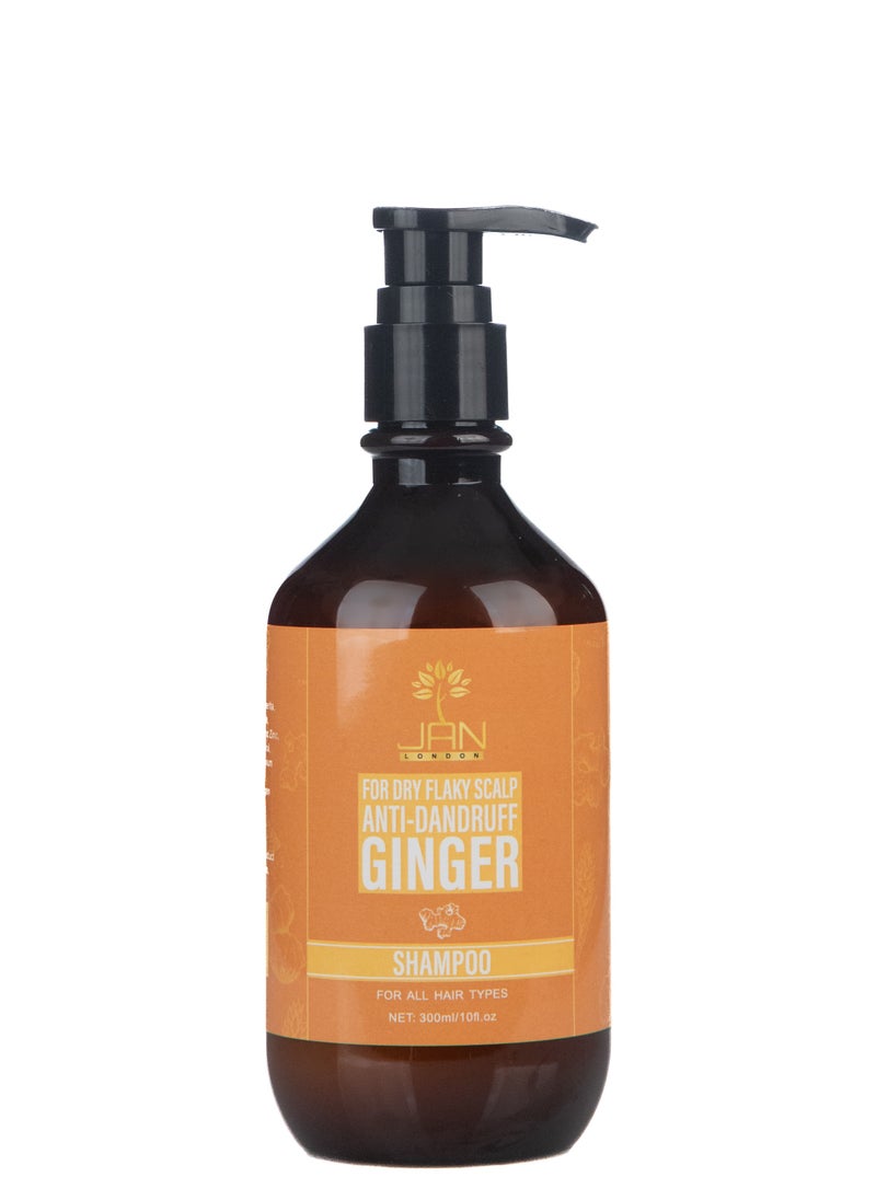 JAN LONDON JAN LONDON Ginger Hair Regrowth, Shampoo For Dry Flaky Scalp, Ginger Hair Care, Anti-dandruff, Shampoo For Man & Woman 300ml  - Image 1