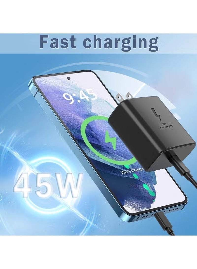 ZAMFA 45W USB-C Super Fast Charging PD Charger with USB-C to USB-C Cable | Type-C Power Adapter Compatible with Samsung Galaxy S24, S23, S22, S21, S20 Ultra, S24+, S23+, S22+, S21+, A55, A54, A53, A15 - Image 5