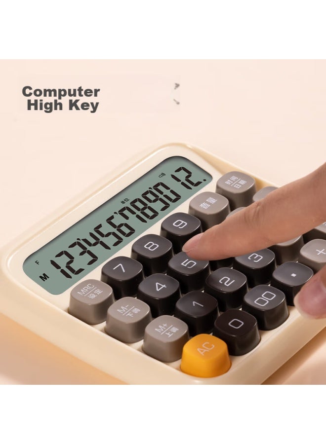 Deli Round Dot High-key Voice Calculator, 12-digit Wide Screen Display, Stylish Student/office Supplies, Green Te26 - Image 2