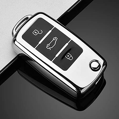 Cacacar for VW Volkswagen Key Fob Cover, Premium Soft TPU Full Protection Key Fob Case for VW Jetta Golf Polo MK6 Passat Tiguan Beetle Key Cover (red) - Image 3
