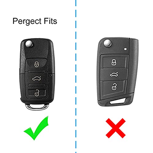 Cacacar for VW Volkswagen Key Fob Cover, Premium Soft TPU Full Protection Key Fob Case for VW Jetta Golf Polo MK6 Passat Tiguan Beetle Key Cover (red) - Image 2