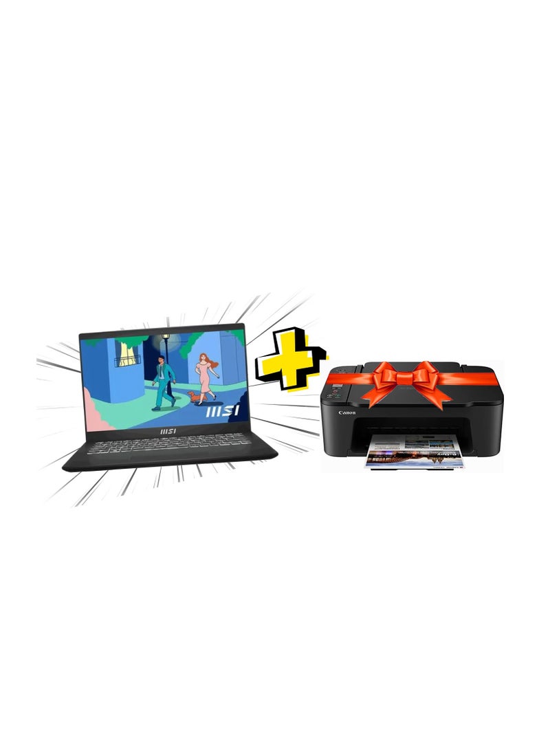 إم اس أي MSI Modern 15H B13M-088XEG intel Core i7-13620H Intel Graphics 8GB DDR4 512GB SSD DOS - Classic Black + PIXMA TS3440 Wireless Printer English/Arabic Black English/Arabic Black - Image 1