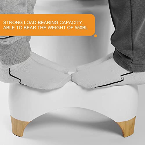 GLIGAM Toilet Stool Squat Adult,Gligam Poop Stool for Bathroom,Bearing 550 lbs Weight,Toilet Step Stool, Potty Stool for Adults and Kids,Non-Slip Simple Design,7" Tall (White/Bamboo Color) - Image 4
