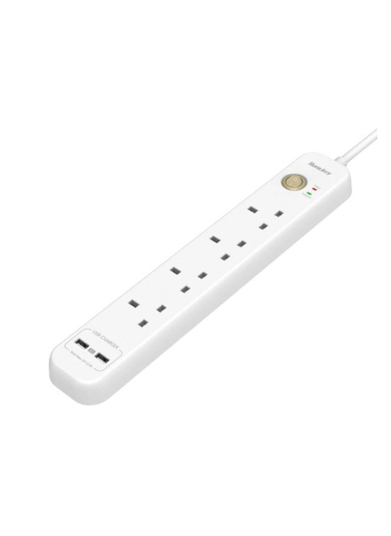 HuntKey - Huntkey SUC507 Surge Protector 4 Outlets with 2 Smart USB Ports 5VDC 2.4A - Image 1