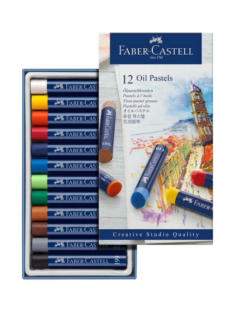 FABER-CASTELL 12-Piece Creative Studio Oil Pastel Set Multicolour - Image 1