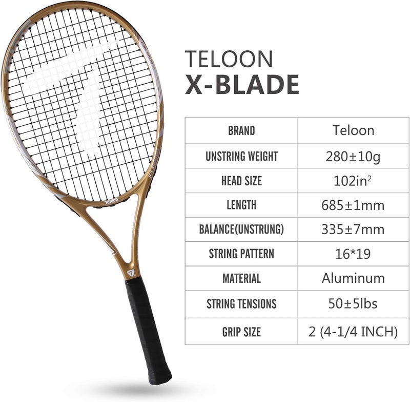 Teloon Recreational Adult Tennis Rackets-27 inch Tennis Racquet for Men and Women College Students Beginner Tennis Racket. - Image 2