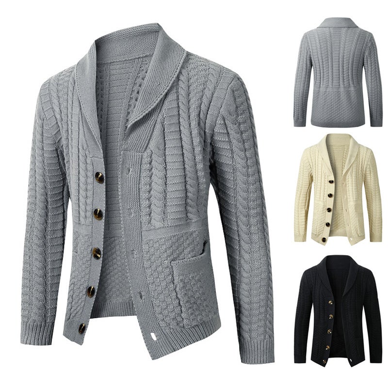 2022 Thickened Men'S Sweater Cardigan Men'S Long-Sleeved Sweater Jacket Large Loose Knitted Sweater - Image 2