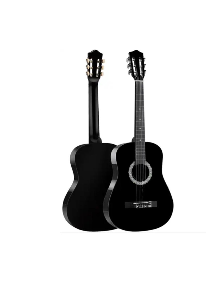 Megarya - 38” Classical Guitar with Nylon Strings Guitar with Truss Rod for Beginner Professional Acoustic with Bag, Strap, Capo, Picks, Strings, Tuner(Black) - Image 1