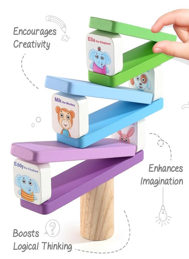 FIRSTCRY INTELLISKILLS لعبة بناء شجرة التوازن الخشبية المميزة من فيرستكراي إنتليسكيلز، 19 قطعة، للأطفال، مكعبات تصنيف الأشكال والتدرجات والأحجام والألوان، لعبة تعليمية وترفيهية للأولاد والبنات، من عمر 3 سنوات فما فوق، مثالية كهدية. - Image 5