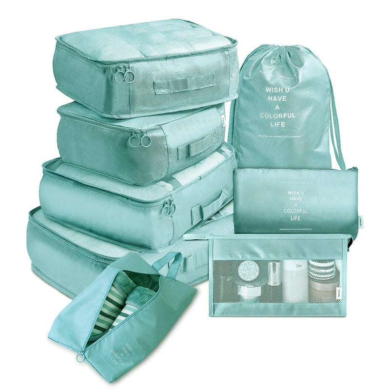 Travel storage bag suit luggage packing bag 8 pieces suit travel clothing packing storage bag 8 pieces setBright Blue Bright Blue