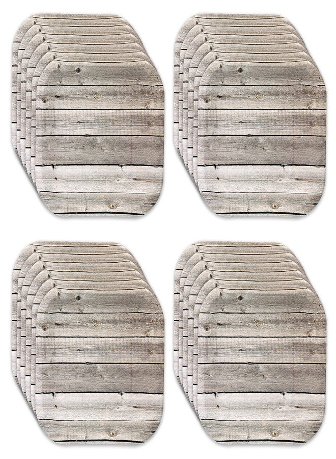 Havercamp 24 Grey Barnwood Rustic Farm Plates, 9in Square Disposable Paper Dinner Plates for Parties - Image 1