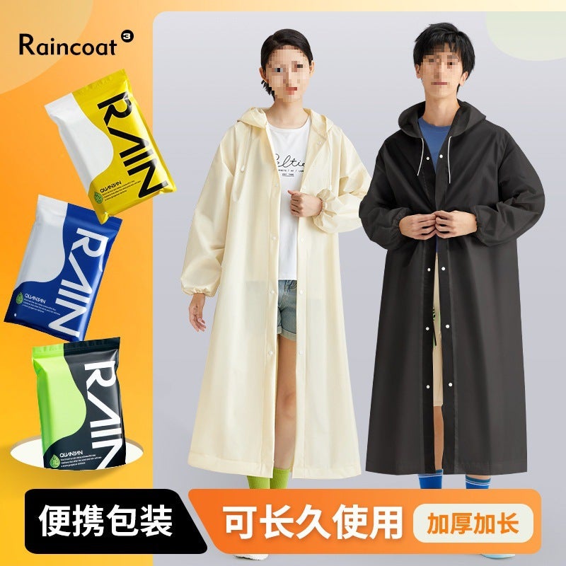 Non-Disposable Raincoat Adult Thickened And Lengthened Outdoor One-Piece Poncho - Image 2