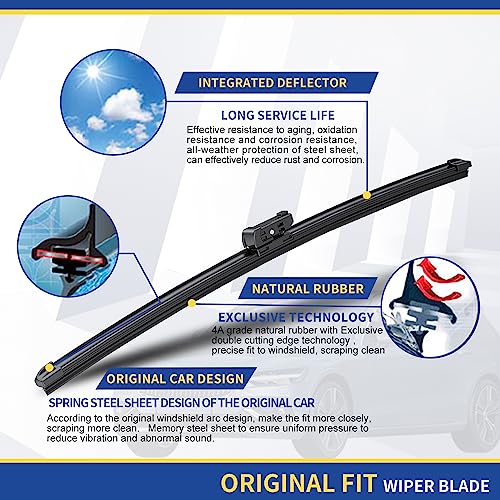 ANRDDO 3 Wipers Factory Replacement For 2018-2022 2023 BMW X3/2019-2022 2023 BMW X4, Windshield Wiper Blades Original Equipment Replacement - 26"+20"+12" (Set of 3) - Image 4