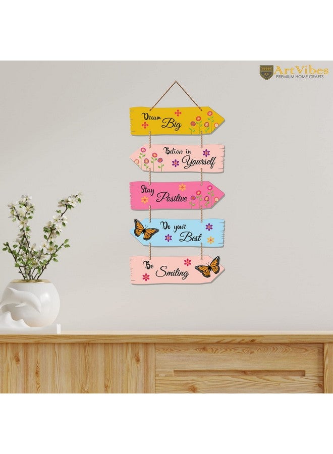 Artvibes Art Vibes Motivational Quote Decorative Wall Art Mdf Wooden Wall Hanger For Living Room | Modern Decor Item | Artwork (Wh 7309N),Set Of 5 - Image 2