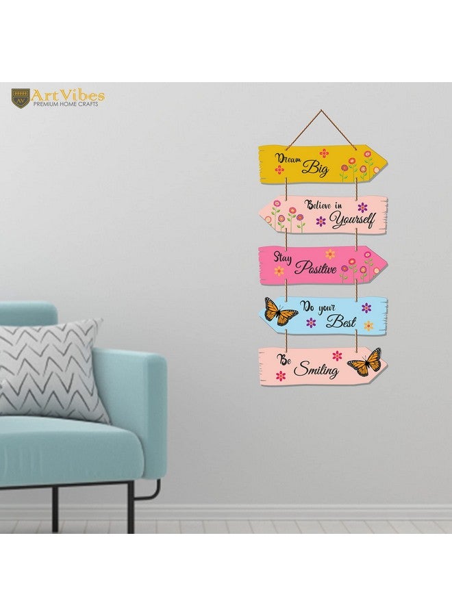 Artvibes Art Vibes Motivational Quote Decorative Wall Art Mdf Wooden Wall Hanger For Living Room | Modern Decor Item | Artwork (Wh 7309N),Set Of 5 - Image 4