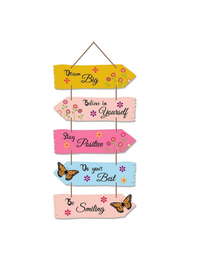 Artvibes Art Vibes Motivational Quote Decorative Wall Art Mdf Wooden Wall Hanger For Living Room | Modern Decor Item | Artwork (Wh 7309N),Set Of 5 - Image 1