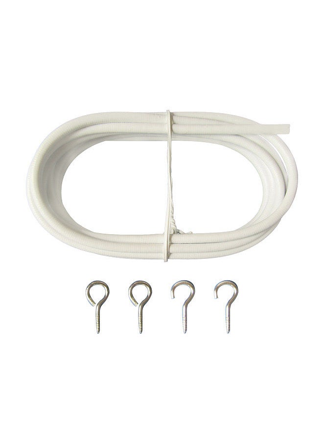 Generic - 10FT Curtain Wire With 4 Hooks DIY Curtain Rod Picture Hanging Wire Wire Hanging Cord - Image 1