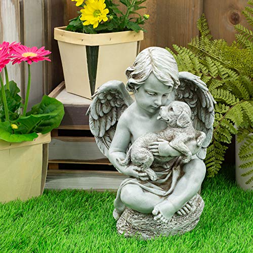 Roman Joseph's Studio by Roman Cherub with Puppy Garden Statue, Garden Collection, - Image 2