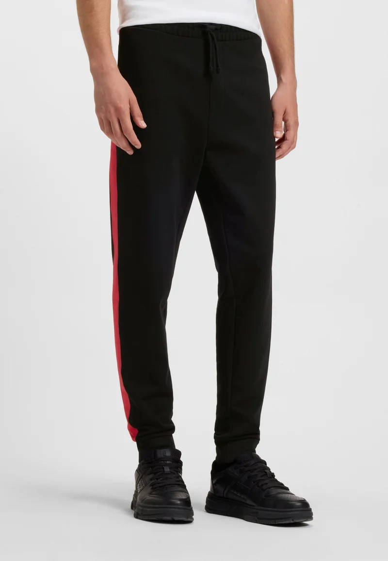 هوجو بنطلون رياضي قطني تيري بخطوط جانبية متباينة