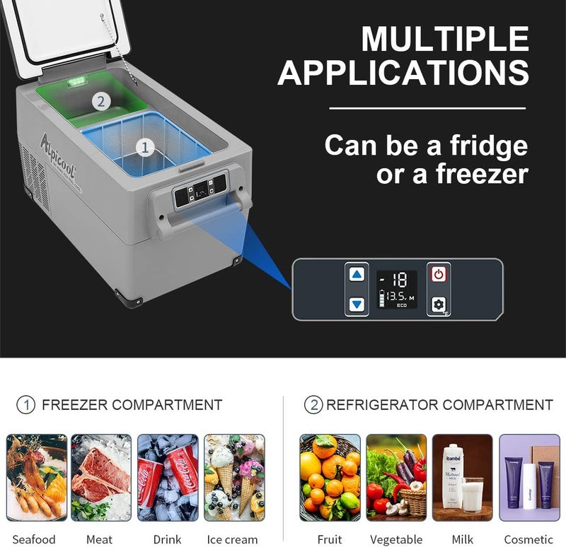 CF35 35L Compressor Car Refrigerator, Portable Camping Fridge DC 12v Freezer for TruckCampervanRVBoat, -20℃ to 20℃ - Image 4